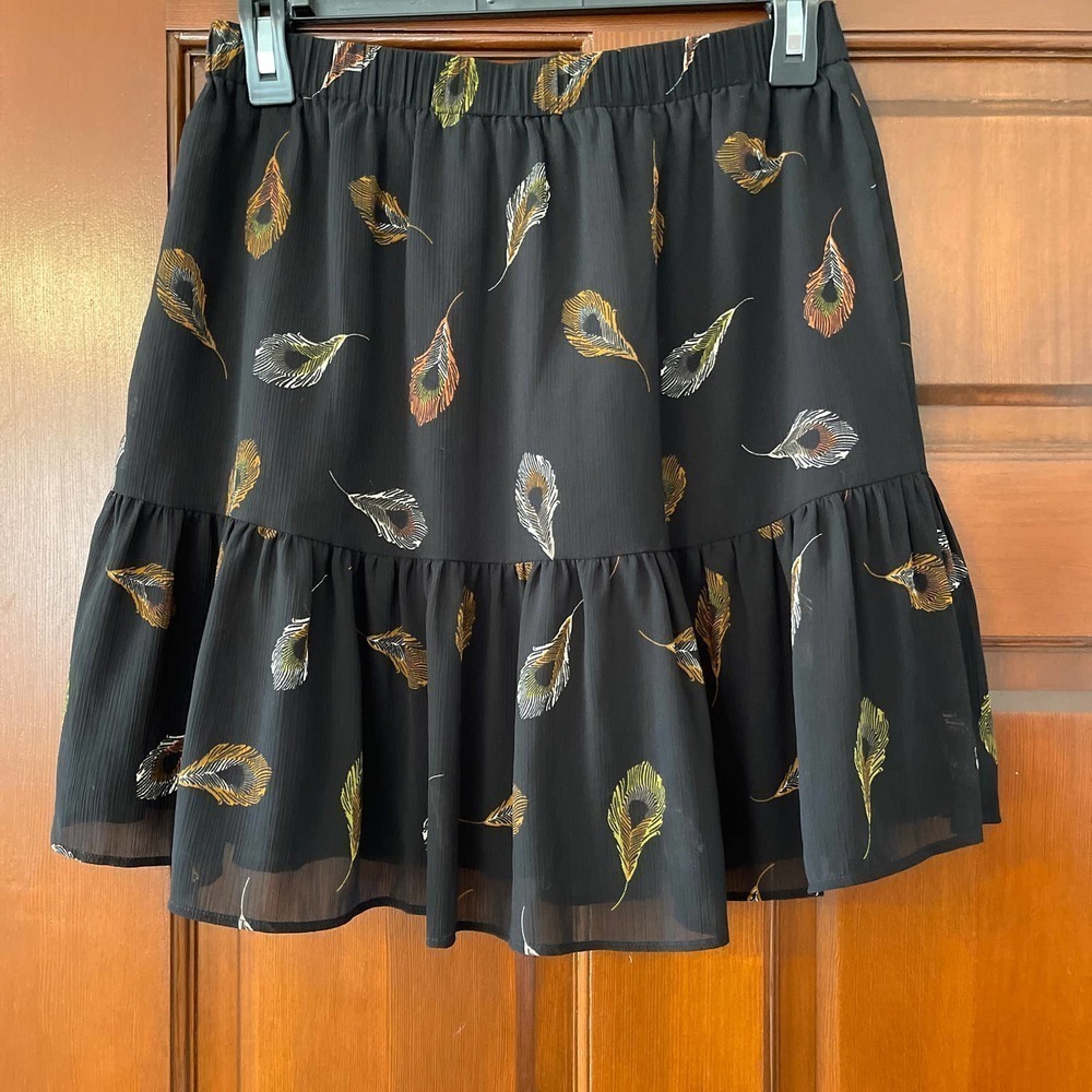 Madewell feather print layered mini skirt size small - Picture 6 of 6